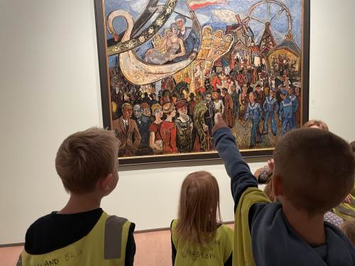 Førskolebarna var en tur til Kunstsiloen, der så vi mange fine kunstverk!